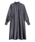 Glossy Gathered High Neck Dress